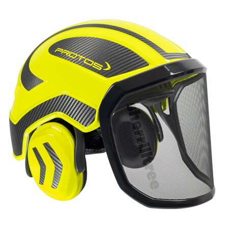 PFANNER Protos Integral ARBORIST Helmet - Hi-Viz Yellow & Carbon PROTOS-NYCB
